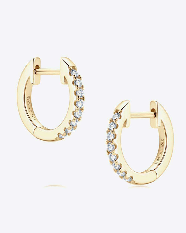 Moissanite Chic Huggie Earrings in Sterling Silver - Effortless Sophistication