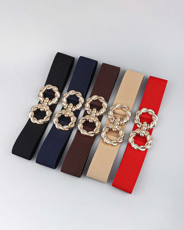 Elegant Elastic Belt with Zinc Alloy Buckle: Fashionable Accessory