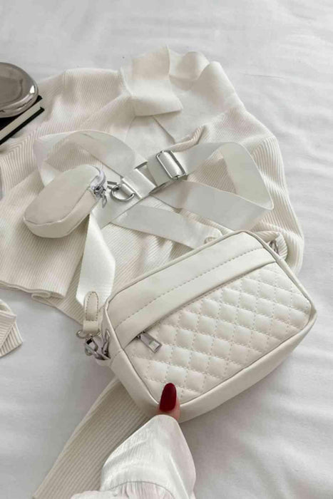 Sophisticated Petite Elegance: Coordinated Faux Leather Shoulder Bag and Wallet Set
