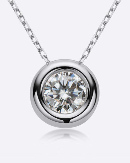 Elegant 1 Carat Moissanite Sterling Silver Pendant Necklace with Warranty