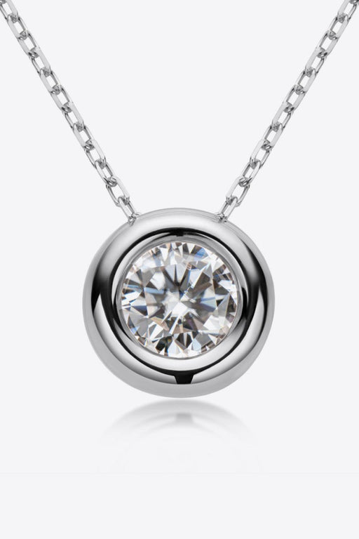 Adored 1 Carat Moissanite Pendant 925 Sterling Silver Necklace-Trendsi-Gold-One Size-Très Elite
