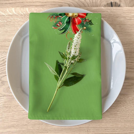 Charming Green Holiday Napkin Set - 4 Pack, 19"x19"