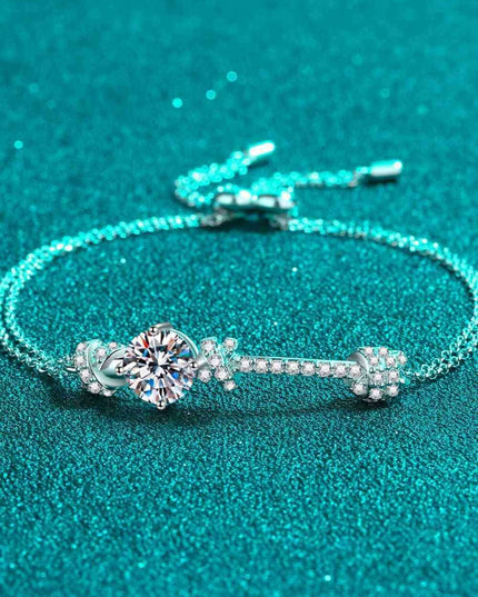 2 Carat Moissanite and Zircon Accented Sterling Silver Bracelet