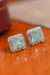 Platinum-Plated Geometric Moissanite Earrings in Sterling Silver