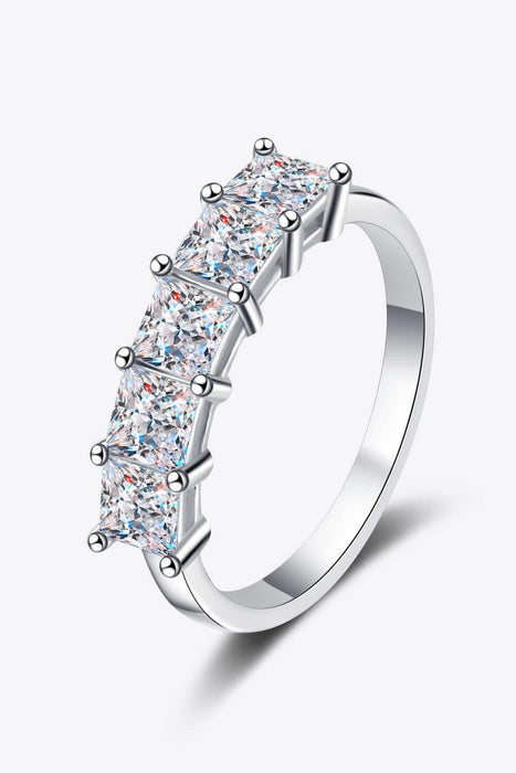 Elegant Lab-Diamond Ring with Rhodium Finish - Luxurious Symbol of Affection and Elegance