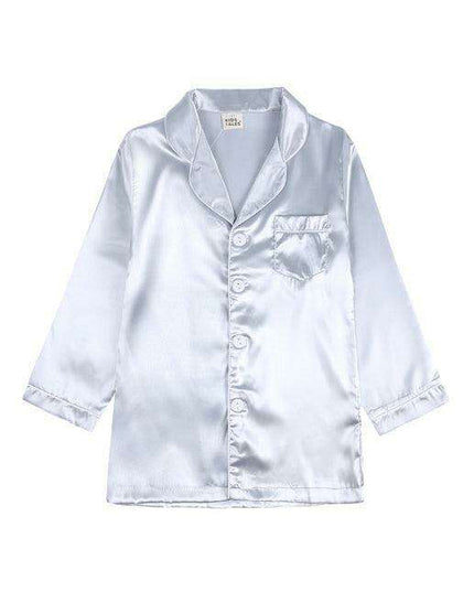 Elegant Kids' Long Sleeve Satin Sleepwear Set