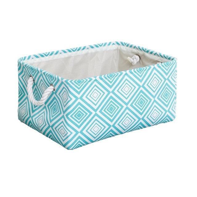 Versatile Foldable Organizer Basket with Stylish Cotton Handles