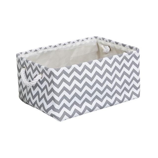 Cotton Handled Fabric Storage Basket for an Organized Living Space