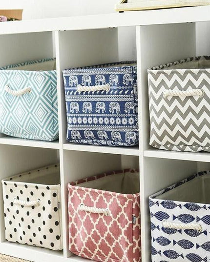 Eco-Friendly Collapsible Cotton Storage Basket for Home Organization