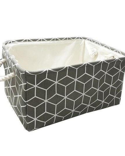 Versatile Foldable Organizer Basket with Stylish Cotton Handles
