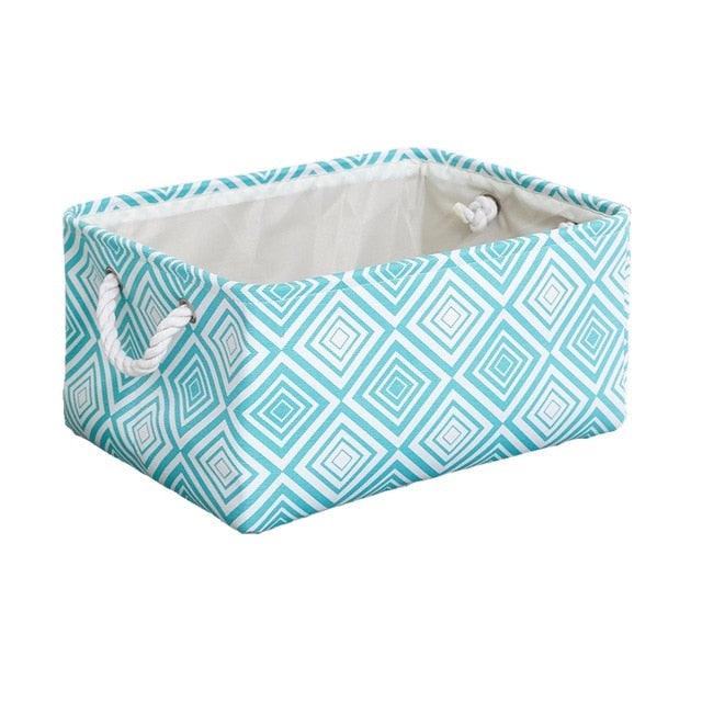 Fabric Folding Storage Basket with Cotton Handles for Organizing Various Items