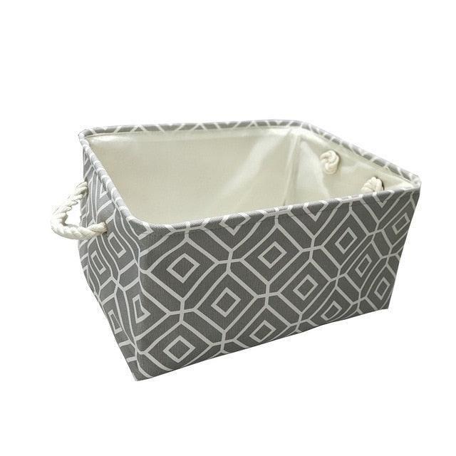 Versatile Foldable Organizer Basket with Stylish Cotton Handles