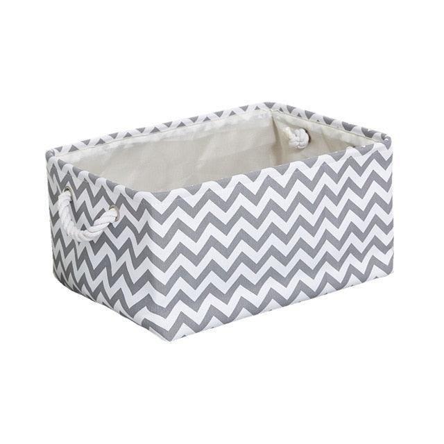 Versatile Foldable Organizer Basket with Stylish Cotton Handles