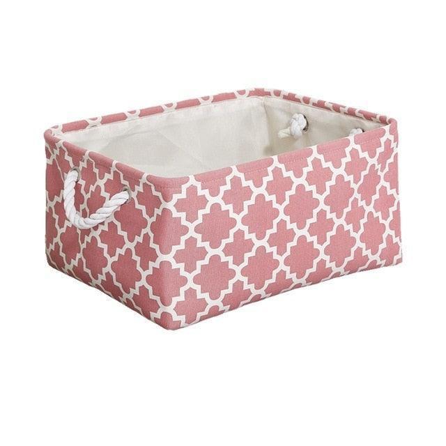 Versatile Foldable Organizer Basket with Stylish Cotton Handles