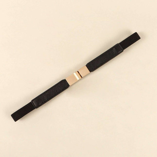 Elegant Adjustable PU Elastic Skinny Belt for Effortless Style