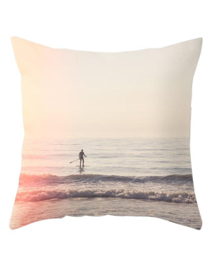 Charming Oceanic Cat Print Pillow Cover for Elegant Interiors