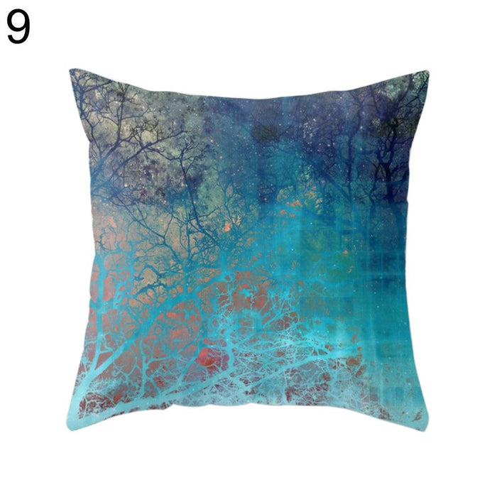 Sea Leaves Fashion Cat Printed Pillow Case for Home Decor