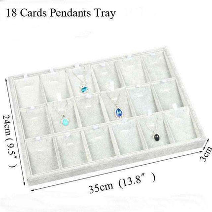 Sleek Ice Grey Velvet Jewelry Holder with Generous Compartments