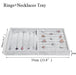 Elegant Ice Grey Velvet Jewelry Storage Tray with Spacious Compartments and Organized Design