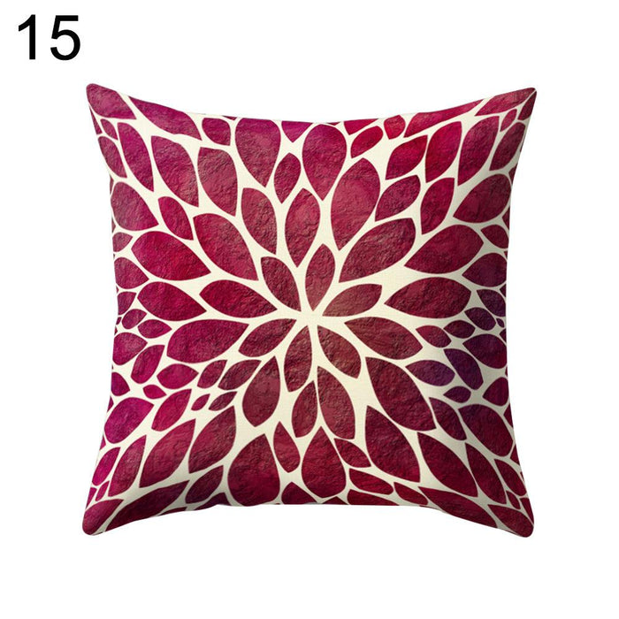 Elegant Printed Pattern Square Pillow Cover - Home Decor Piece