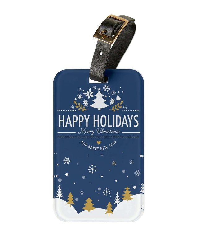 Elegant Winter Journey Luggage Tag: Stylish Acrylic & Leather Accessory for Your Travels