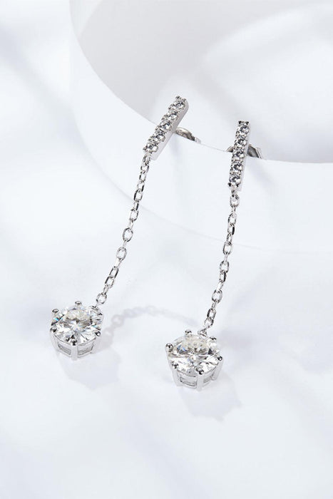 Elegant 2 Carat Lab-Diamond Drop Earrings with Zircon Accents