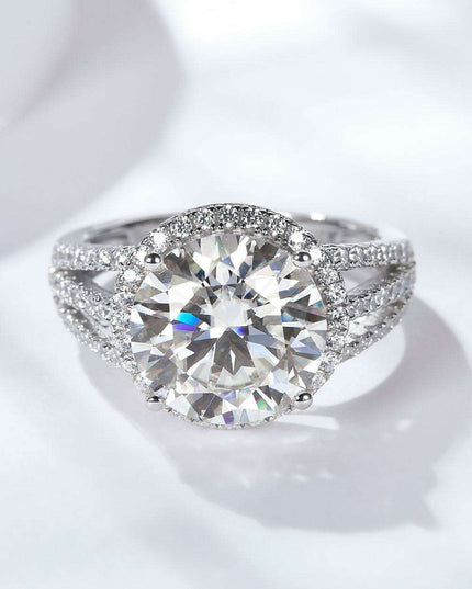 5 Carat Sterling Silver Split Shank Ring with Lab-Grown Diamond - Timeless Modern Luxury