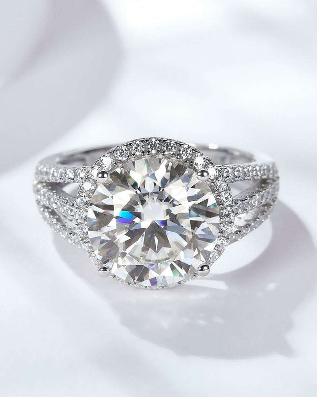 5 Carat Sterling Silver Split Shank Ring with Lab-Grown Diamond - Timeless Modern Luxury