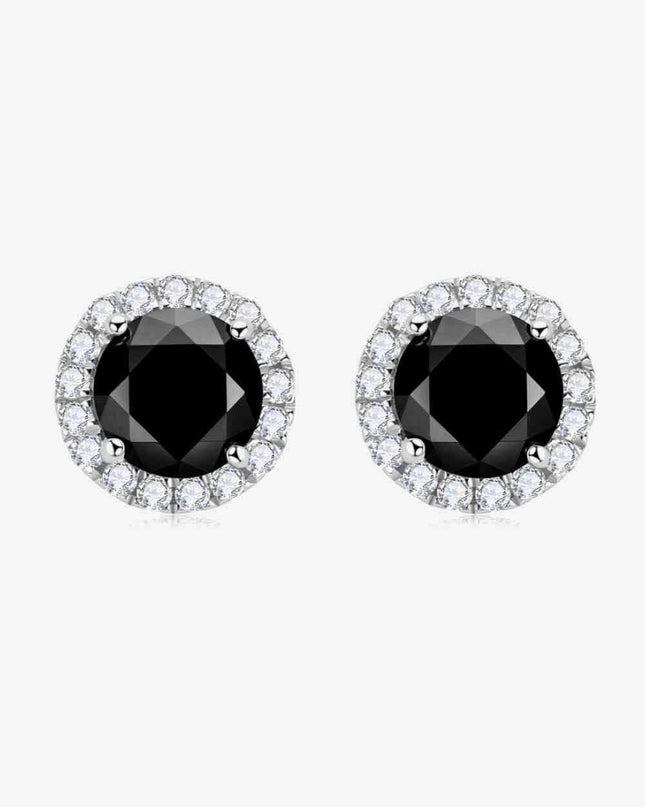 Radiant Platinum-Plated Lab-Created Diamond Earrings with Sparkling Zircon Accents