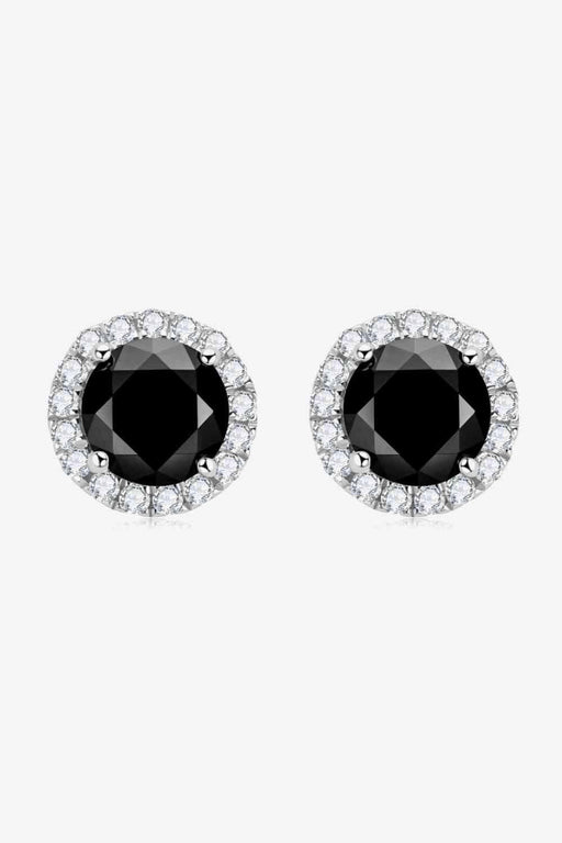 Radiant Platinum Moissanite Stud Earrings with Zircon Accents