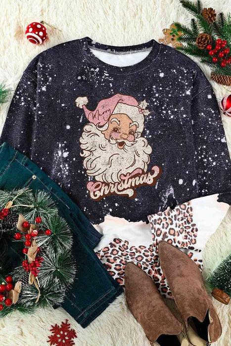 Leopard Print Cozy Christmas Jumper Top