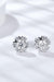Elegant Sterling Silver Moissanite Stud Earrings with Zircon Accents and Platinum Plating