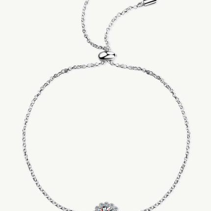 Luxurious Moissanite-Studded Sterling Silver Chain Bracelet with Gem Certification and Warranty