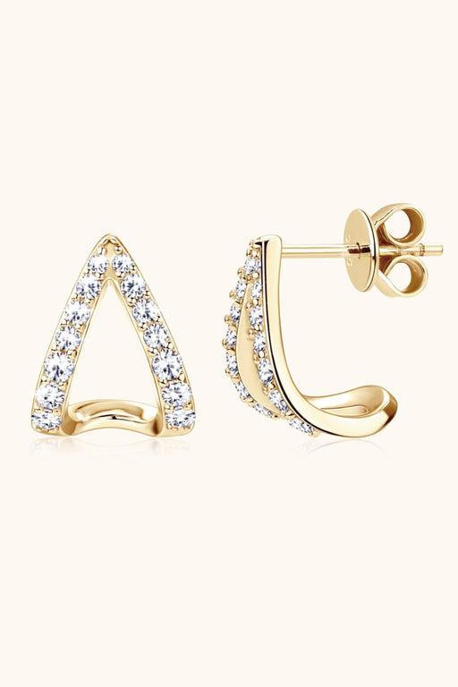 Elegant Lab-Diamond Sterling Silver Earrings with Platinum and Gold Plating