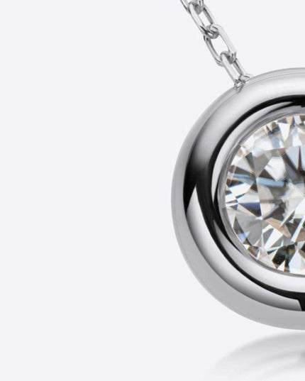 Elegant 1 Carat Moissanite Sterling Silver Pendant Necklace with Warranty