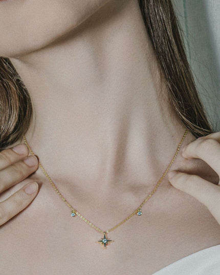 Starlit Charm Lab-Grown Diamond Pendant Necklace in Sterling Silver