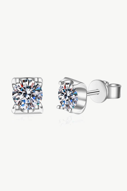 Radiant 2 Carat Lab-Grown Diamond Sterling Silver Stud Earrings