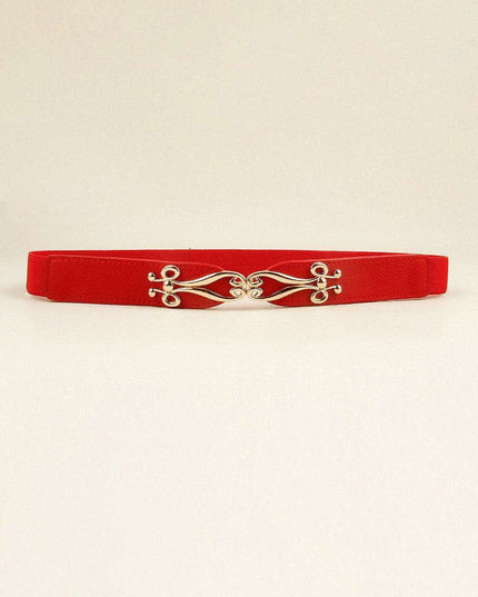 Elegant Versatile Elastic Belt with Stylish Alloy Buckle for Fashion-Forward Looks