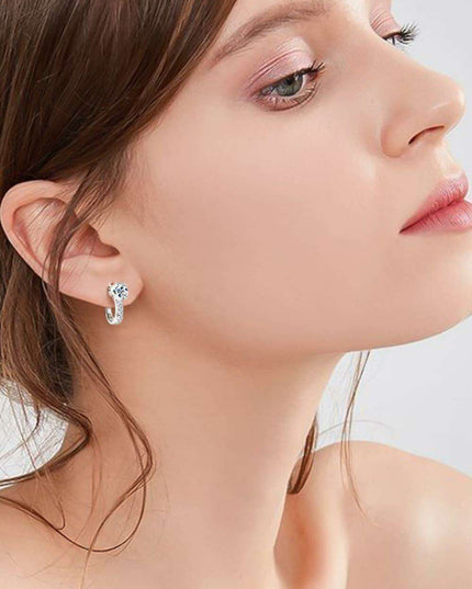 Sophisticated 2 Carat Lab-Diamond and Zircon Earrings in Sterling Silver - Embrace Luxury