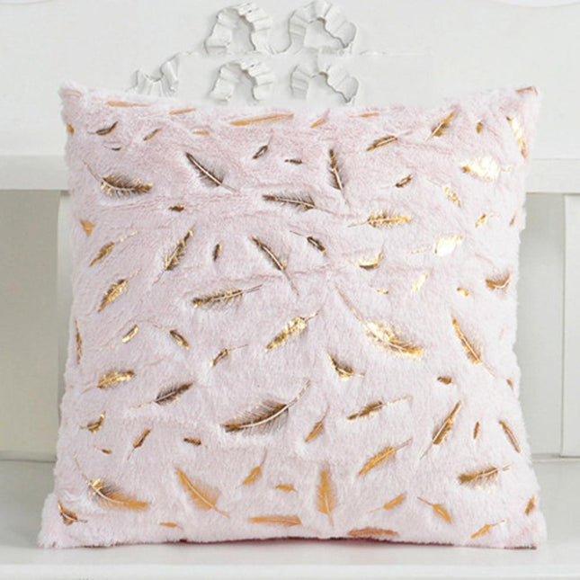 Chic Feather Motif Throw Pillow Cover for Stylish Home and Office Decor