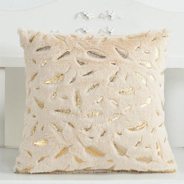 Feather Pattern Soft Pillow Case for Home and Office Decoration