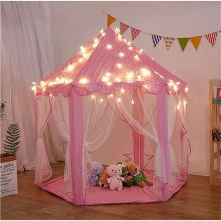 Magical LED Starry Princess Castle Play Tent for Kids