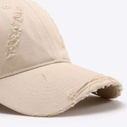 Retro Distressed Cotton Baseball Cap with Customizable Strap - Elevate Your Style