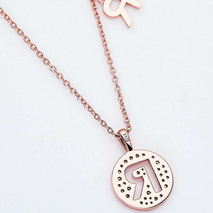 Stunning Rose Gold-Plated Necklace with Lab-Created Diamond - A Modern Elegance