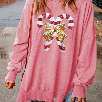 Glistening Peppermint Sequin Pullover