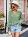 Chic Openwork V-Neck Sweater for Effortless Style