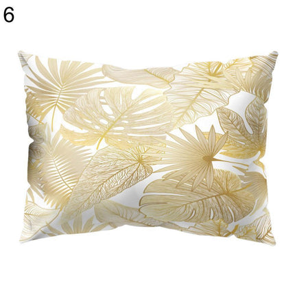 Charming Botanical Print Pillow Cover - Luxurious Peach Skin Cushion Case