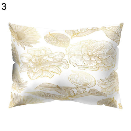Charming Botanical Print Pillow Cover - Luxurious Peach Skin Cushion Case