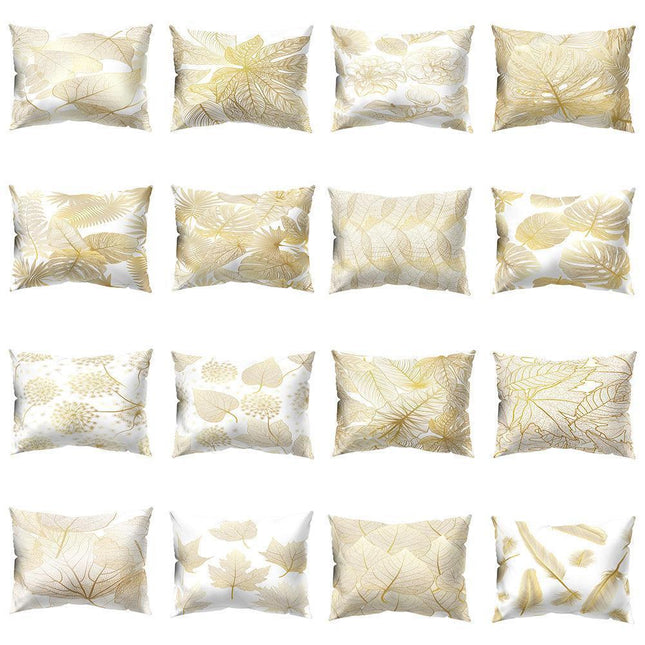 Charming Botanical Print Pillow Cover - Luxurious Peach Skin Cushion Case