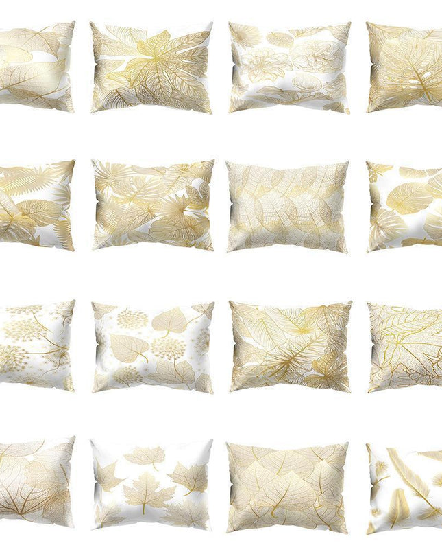 Charming Botanical Print Pillow Cover - Luxurious Peach Skin Cushion Case